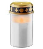 Lumanare funerara LED alb cu efect palpaitor realist alb cald 2700K