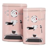 Cumpara ieftin Set 2 cutii depozitare cafea metal multicolor 13x9x20 cm, 11x7x18 cm