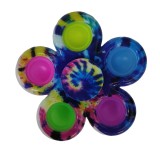 Jucarie antistres simple dimple fidget toy spinner cu 5 buline, multicolor rainbow, Flippy
