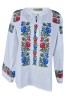 Bluza tip ie dama R24, alb cristal/verde marimea S