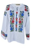 Bluza tip ie dama R24, alb cristal/verde marimea S