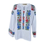 Bluza tip ie dama R24, alb cristal/verde , marimea 3XL