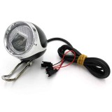 Cumpara ieftin Far LED MotoRevolution 12-72V cu Claxon, Conector SM, Lumina Albă - Scutere, Biciclete Electrice