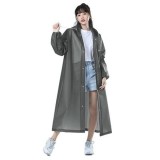 Pelerina de Ploaie, pentru Adulti 150-180 cm, din EVA, Impermeabila, Rezistenta la Vant, Inchidere cu Capse, 140 g, Gri