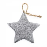 Ornament pentru bradul de Craciun stea argintie