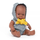 Papusa bebelus educativa 21 cm - Baiat african, MINILAND