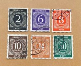 Germania Ocupația Aliată 1946 Seria Uzuală Cifre Numere Ziffernserie Lot 6 Valori Ștampilate - OREF1