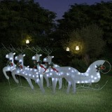 Decorațiune de Crăciun cu reni&amp;sanie 100 LED-uri alb exterior