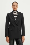MAX&amp;Co. sacou culoarea negru, cu doua randuri de nasturi, neted, 2428046024200