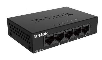 Switch cu 5 porturi Gigabit 10 Gbps 2000 MAC fara management D-Link - DGS-105GL SafetyGuard Surveillance foto