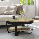 vidaXL Măsuță de cafea, 65 x 32 cm, lemn masiv reciclat 244674