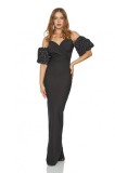 Rochie de ocazie eleganta lunga maxi neagra cu maneca Sonia - S(36)