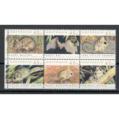 Australia 1992 Mi 1273/78 block MNH, nestampilat - Animale pe cale de disparitie