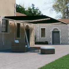 vidaXL Copertină automată cu senzor v&acirc;nt &amp; LED, antracit, 600x300 cm 3069614
