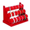 Suport Bratari Ceasuri Bijuterii Catifea Negru/Rosu/Gri Time Veranda - Organizator Elegant 30.4cm