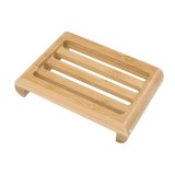 Cumpara ieftin Sapuniera din lemn natural Bambus, anti-derapanta, drenaj apa, 10.9 x 7.5 cm, Maro