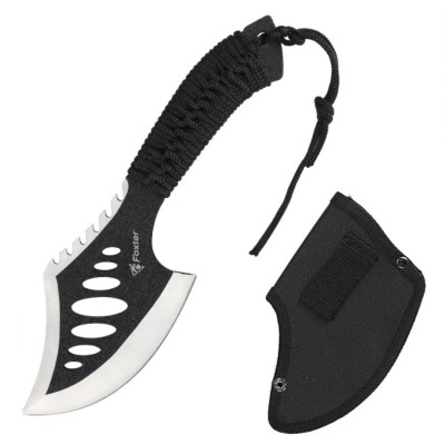 Topor camping si drumetii Foxter, 27 cm, husa lama inclusa, negru foto