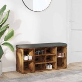vidaXL Bancă de pantofi,lemn vechi, 102x32x50 cm, lemn prelucrat 857625