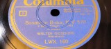 PLACA GRAMOFON / PATEFON. COLUMBIA SONATA IN B-DUR K.V.570 - WALTER GIESEKING