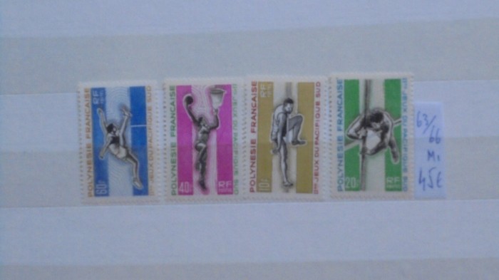 POLINEZIA FRANCEZA - JOCURILE PACIFICULUI DE SUD, 1966 -MI 45 EURO -NECIRCULATE