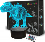 LOSUN 3D Dinozaur Noptiera Lampă, T-rex Iluzie Led Lumina de Noapte 16 culori Ch, Oem