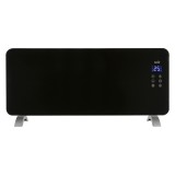 Home FK 430 WIFI smart convector electric de podea sau montat pe perete, 1000W/2000W, panou frontal din sticlă securizată, negru
