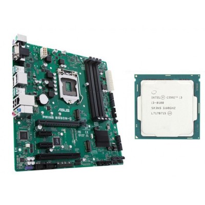 Placa de Baza Second Hand Asus PRIME B360M-C, Socket 1151 v2 , mATX, Shield, Cooler + Procesor Intel Core i3-8100 3.60GHz NewTechnology Media foto