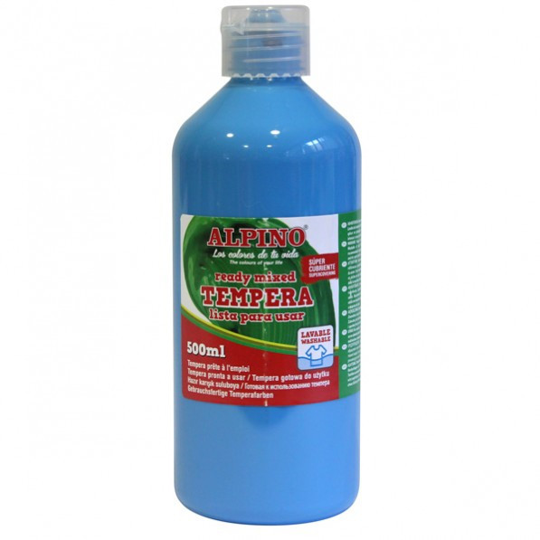 Tempera Lavabila, 500ml, Alpino - Bleu