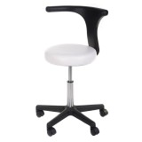 Scaun cosmetic pivotant, inaltime reglabila 47-63 cm, diametru sezut 35 cm, alb