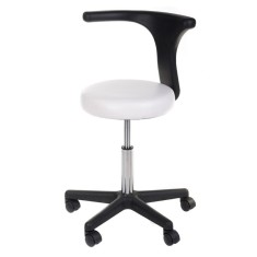 Scaun cosmetic pivotant, inaltime reglabila 47-63 cm, diametru sezut 35 cm, alb