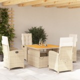VidaXL Set mobilier de grădină cu perne, 5 piese, bej, poliratan