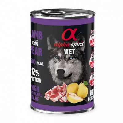 Alpha Spirit Dog Wet - Lamb &amp;amp;amp; Pear 400 g foto