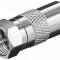 Adaptor coaxial TV mama - F tata din cupru Goobay