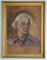 Sculptorul in lemn Ioan H. Sarghie - portret ulei pe placaj Cornelia Teleaga foto