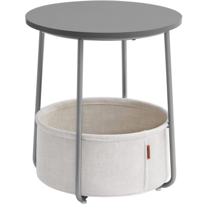 VASAGLE Masuta de cafea rotunda cu cos de stofa, stil modern, 45x50cm, gri Household NewTrend foto