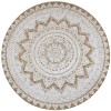 VidaXL Covor din iută &icirc;mpletită cu imprimeu, 150 cm, rotund 245341