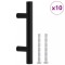 Manere de dulap, 10 buc., negru, 64 mm, otel inoxidabil