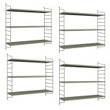 Set 4 buc raft perete Str&auml;ngn&auml;s 50x60x15cm otel camel [en.casa] HausGarden Leisure