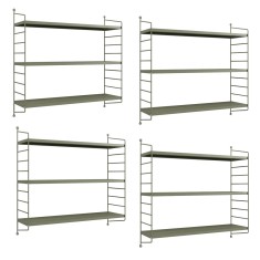 Set 4 buc raft perete Strangnas 50x60x15cm otel camel [en.casa] HausGarden Leisure foto
