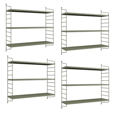Set 4 buc raft perete Str&amp;auml;ngn&amp;auml;s 50x60x15cm otel camel [en.casa] HausGarden Leisure foto