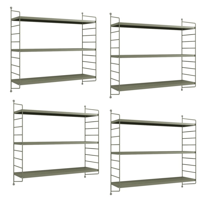 Set 4 buc raft perete Str&auml;ngn&auml;s 50x60x15cm otel camel [en.casa] HausGarden Leisure