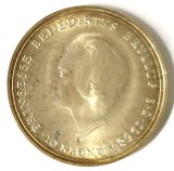 DANEMARCA 10 COROANE KRONE 1968 ARGINT PRINTESA BENEDIKTES BRYLUP AUNC UNC, Europa