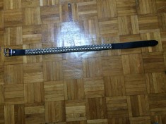 Curea din iele naturala tinte model piramida metalice punk metal rock biker unisex UK marime S