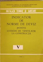 INDICATOR DE DEVIZ PENTRU LUCRARI DE VENTILATIE LA CONSTRUCTII-MINISTERUL INDUSTRIEI USOARE-239801