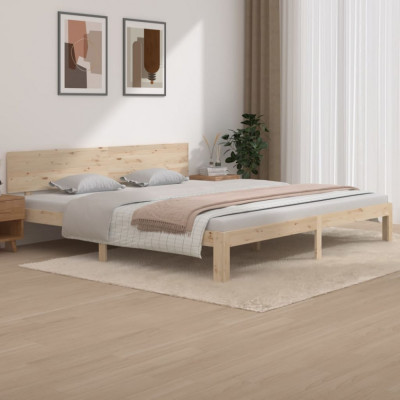 vidaXL Cadru de pat, 200x200 cm, lemn masiv de pin foto