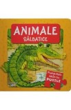 Animale salbatice. Prima mea carte cu puzzle