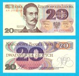 Polonia (p#149) 20 Zloti 1982 UNC 'Generalul Traugutt'; (ROG CITITI DETALIILE!)