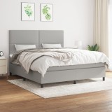 VidaXL Pat continental, gri deschis, 180x200 cm, material textil
