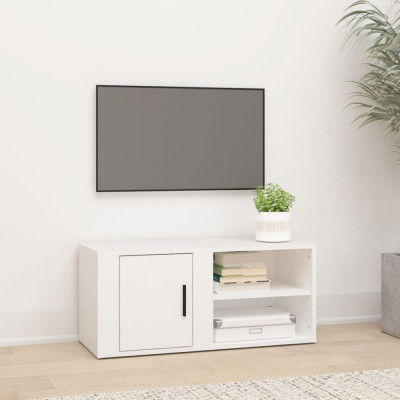Comoda TV, alb, 80x31,5x36 cm, lemn prelucrat GartenMobel Dekor foto
