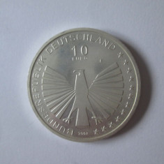 Germania 10 Euro 2007 UNC com:Tratatele Romane 50 ani arg.925,dm.=32 mm,gr=18 gr